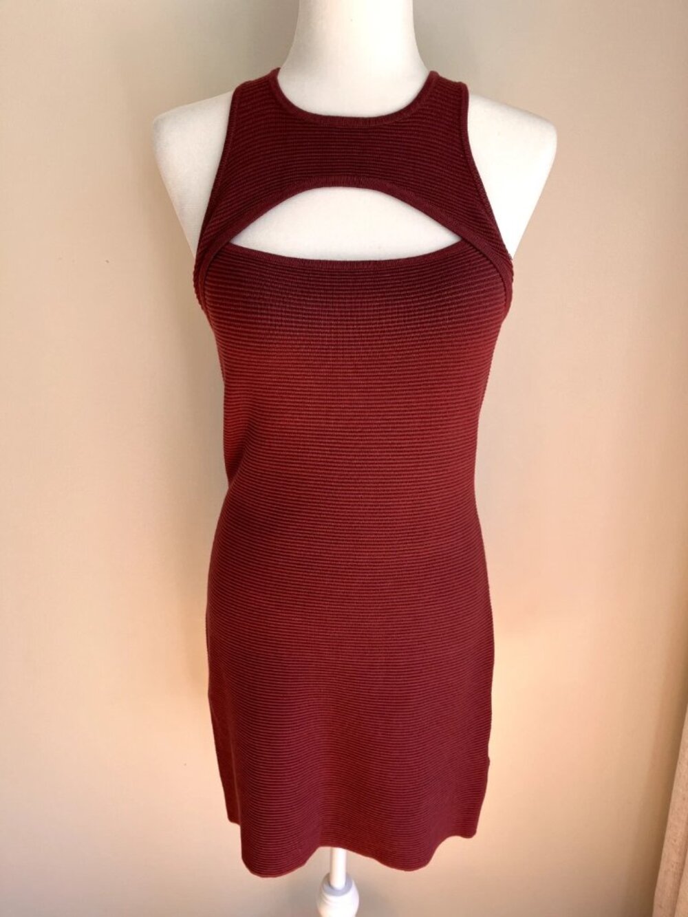 Abercrombie & Fitch Elevated Scuba Knit Ribbed Mini Bodycon Dress Medium